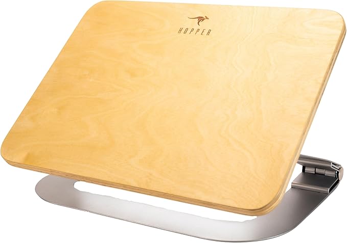 Under Desk Footrest for Active Sitting – Motion Rocking Foot Rest to Bounce & Fidget While You Work – Ergonomic Wooden Desk Foot Rest for Circulation & Focus – Hopper