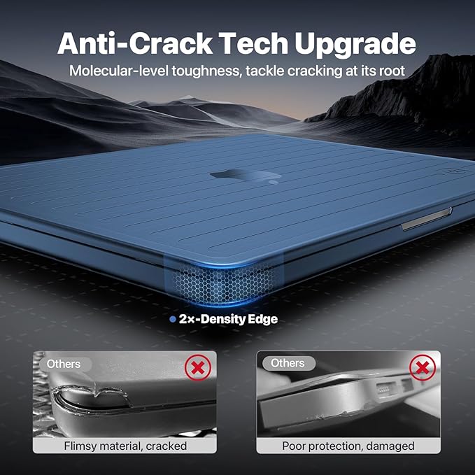 Soonjet TravelArmor for MacBook Pro 14 inch Case | M5 M4 M3 M2 M1 Pro/Max 2026 2025-2021 | Anti-Crack Tech | 360° Defense Upgrade | Hard Shell Laptop Cover | Midnight Clear