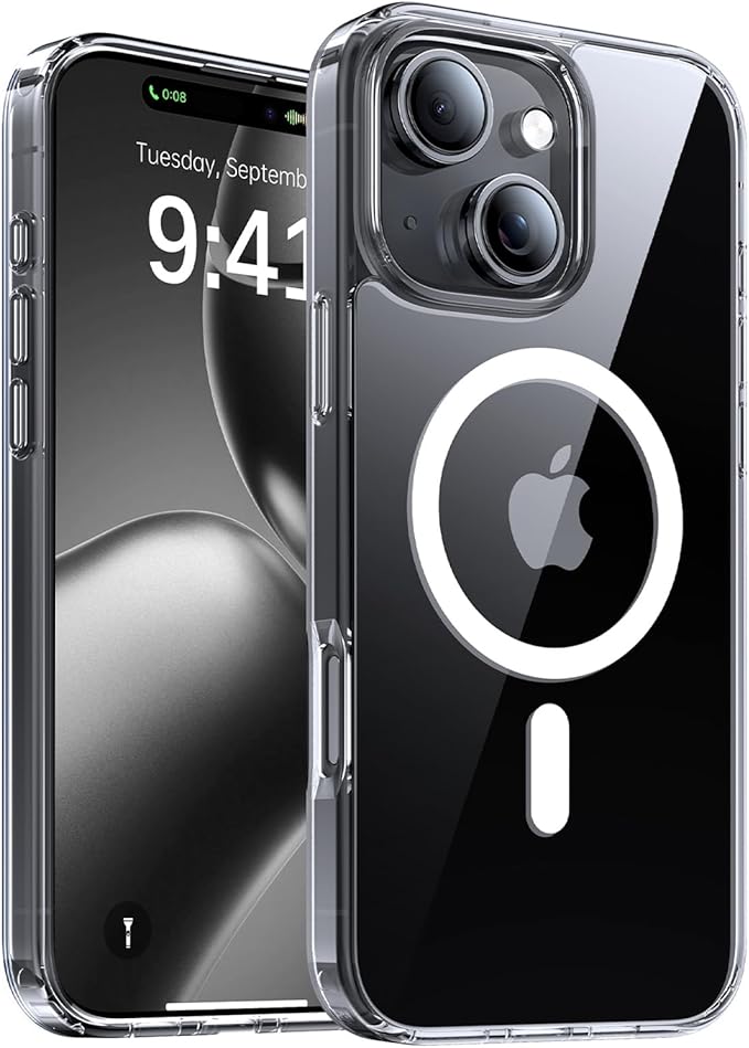 Magnetic for iPhone 14 Case/iPhone 13 Case,[Compatible with MagSafe][Military-Grade Drop Protection][Anti-Yellowing] Shockproof Translucent Matte Cover for iPhone 14/13 Phone Case,Clear