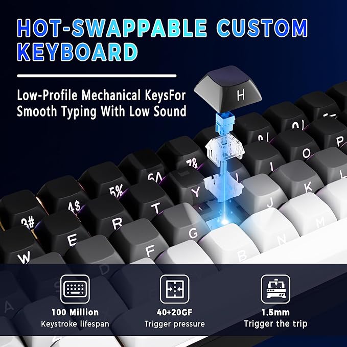 65% Gaming Keyboard, LED Backlit Mini Wired Keyboard, Ultra-Compact Anti-Ghosting No-Conflict 68 Keys Membrane Gaming Wired Keyboard for PC Laptop Windows Gamer(Gray-White)