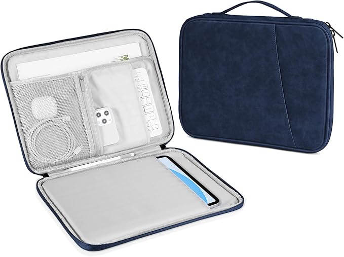 DTTO 9-11 Inch Tablet Sleeve Bag for iPad A16 11-in/Air 11-in M3 M2, iPad 10th Gen 10.9", iPad 9/8/7th Gen 10.2", iPad Air 5/4th Gen 10.9", iPad Pro 11, Galaxy Tab A9+, Waterproof Travel Bag, Navy