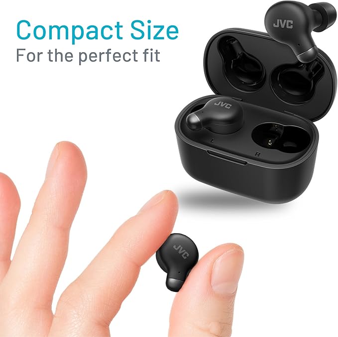 JVC Active Noise Cancelling True Wireless Earbuds - Bluetooth 5.3 with ANC - Comfortable Fit with S/M/L Silicon & Memory Foam Earpieces - IPX4 Water Resistant - 28 Hrs Playback - Compact Charging Case