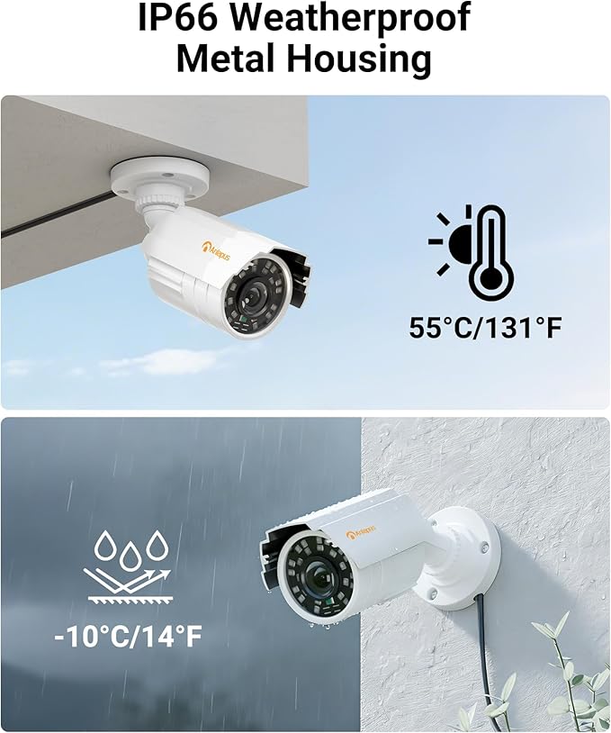 Anlapus 1080P HD Hybrid 4-in-1 Security Camera Outdoor, Night Vision, IP66 Weatherproof, TVI/CVI/AHD/CVBS CCTV Bullet Camera for 1080P/5MP/4K Analog Surveillance DVR System