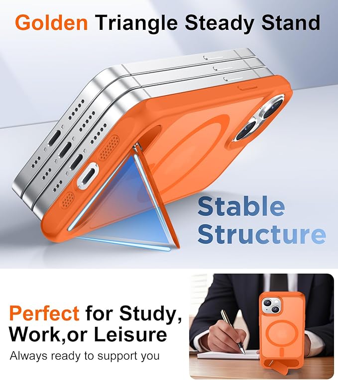 Magnetic Compatible with iPhone 14 Case/iPhone 13 Case,[Built-in Invisible Kickstand][Compatible with MagSafe][Military Grade Shockproof] Slim Translucent Matte Phone Case for iPhone 14/13 6.1"