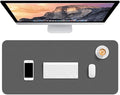 Hsurbtra Desk Pad, 30" x 14" PU Leather Desk Mat, XL Extended Mouse Pad, Waterproof Desktop Blotter Protector, Non-Slip Ultra Thin Large Laptop Keyboard Writing Mat for Office Home, Dark Gray