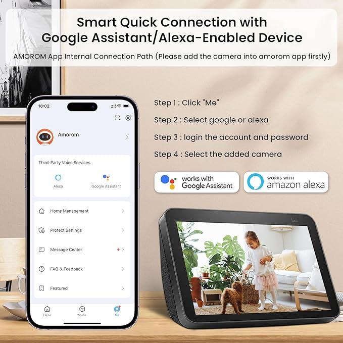 AMOROM Pet Camera 360° Home Security Cameras (3 Pack)