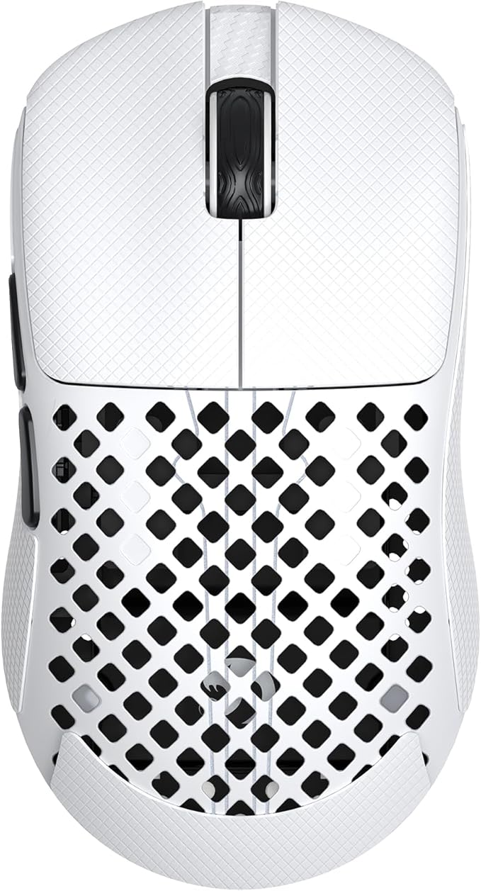 ATTACK SHARK M2 Wireless Gaming Mouse,41g Ultra-Lightweight Carbon Fiber,40,000 DPI,PAW3395PRO Sensor,Wired/BT/2.4GHz Wireless Programmable Mice Griptape for PC/Mac(White)