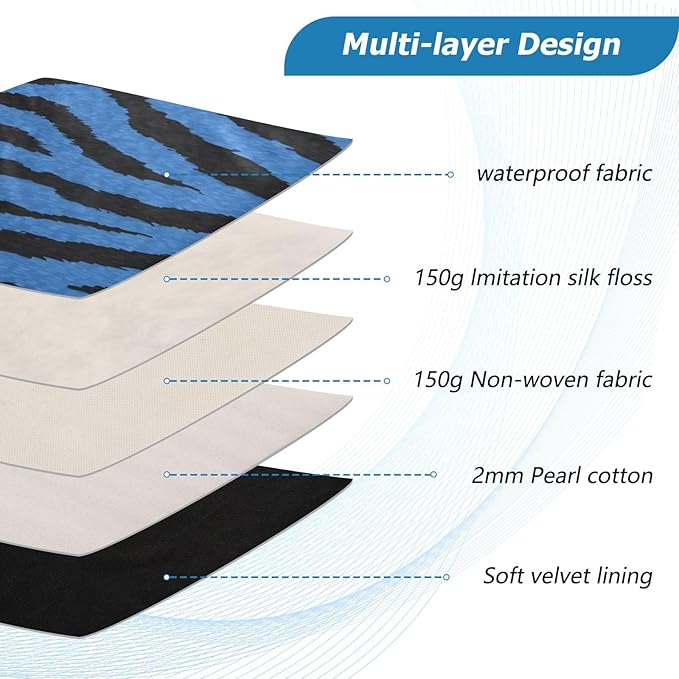 Laptop Case Sleeve, Blue Tiger Black Stripe Animal Print Shockproof Protective Computer Carrying Cover, Briefcase Handbags 15-16 inch Laptop Sleeve Bag