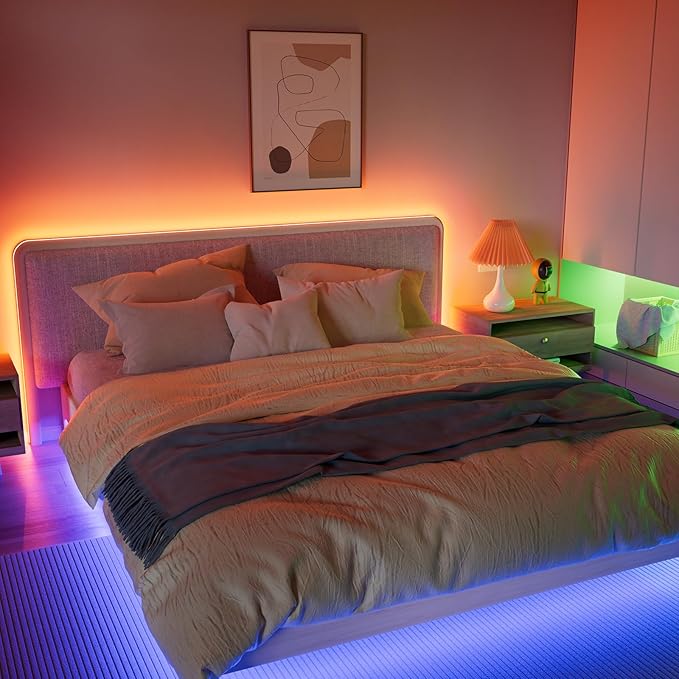 MIWISE RGB COB LED Strip Light, UL-Listed Music Sync Color Changing Dimmable Super Bright LED Lights, Multicolor Flexible Tape Light with RF Remote/App Control, for Bedroom, Party DIY Decor, 16.4ft