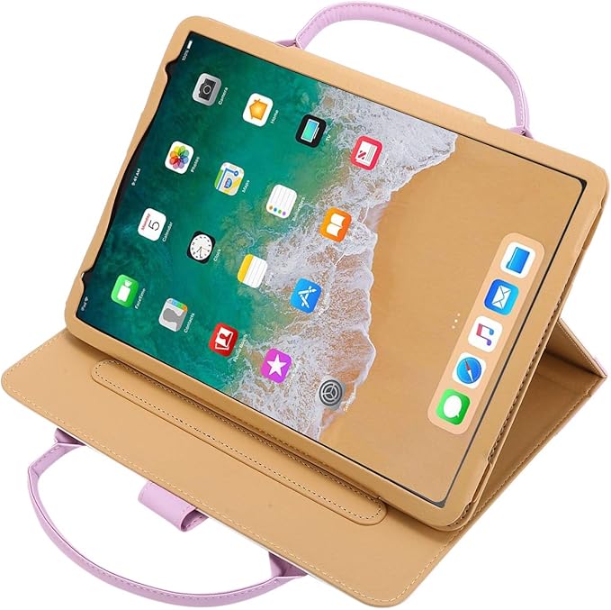 Handbag Case for iPad Pro 11" (2018-2025) & iPad Air 11 2024 2025/Air 10.9", Techcircle Cute Bowknot Pocket Wallet Folio Stand PU Leather Carrying Case, Auto Sleep/Wake, Pink