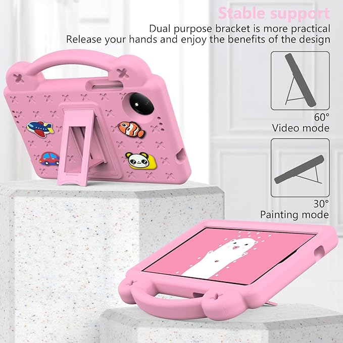 AKABEILA Compatible with Doogee U11/U11 Pro 2025 11 inch/Tab G6/Tab G6+ 11 inch/Infinix Xpad 20 2025 inch/Umidigi G7 Tab Pro 2024 11 inch Tablet Case, Shoulder Strap & Stand Handle Pink
