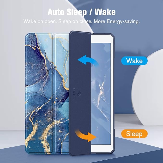 Fintie Hybrid Slim Case for iPad Air 3rd Generation 10.5" 2019 / iPad Pro 10.5 Inch 2017 - [Built-in Pencil Holder] Shockproof Cover with Clear Transparent Back Shell (Ocean Marble)