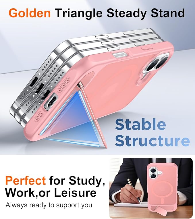 Magnetic Compatible with iPhone 16 Plus Case, [Built-in Invisible Kickstand][Compatible with MagSafe][Military Grade Shockproof] Slim Translucent Matte Phone Case for iPhone 16 Plus 6.7"
