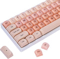 Guffercty kred HOA Profile Keycaps Set 132 PCS - PBT Cute Keycaps 75 Percent Compatible with Cherry MX Switch 60% 65% 75% 100% Mechanical Keyboards for Gaming & Office (Beige Liquid Foundation)