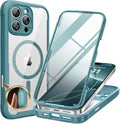 Miracase for iPhone 16 Pro Max Case 6.9'', [Bubble Free] Full-Body Phone case with Built-in Full Glass Screen &Lens Protector,Compatible with MagSafe,Drop Proof 16 Pro Max Cover, Green