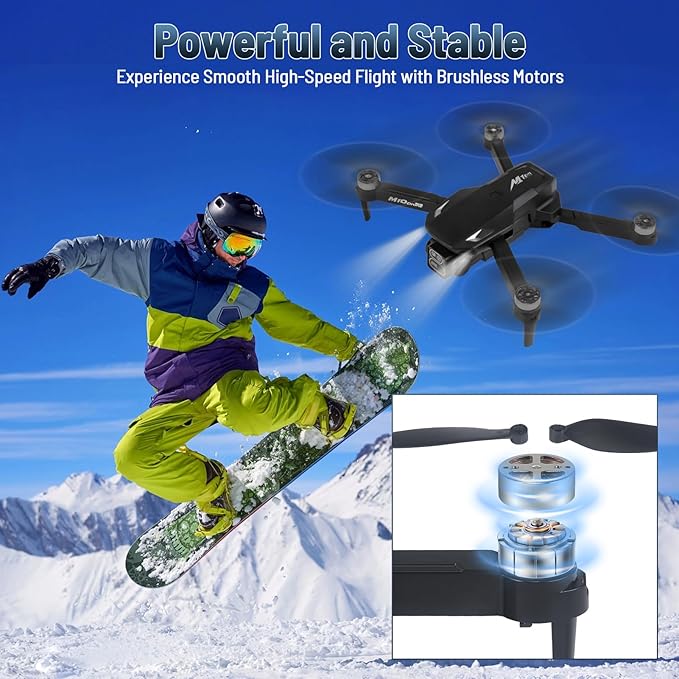 Mini Drone with Camera, 4K HD FPV Drone for Beginners,Brushless Motor, Altitude Hold, Gesture Selfie, One key Return/Emergency Stop,3D Flips, Waypoint Fly, 2 Batteries,Foldable RC Quadcopter.