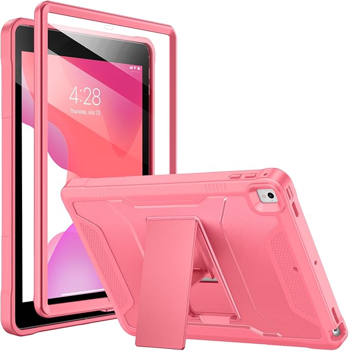 Soke Case for iPad 6th/5th Generation 9.7 Inch 2018/2017,with Built-in Screen Protector and Kickstand, Rugged Full-Body Heavy Duty Protective Cover for Apple iPad Air 2 /Pro 9.7 - Watermelon Red