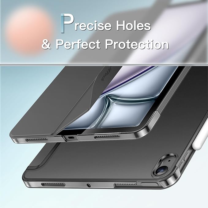JETech Case for iPad Air 13-Inch M4/M3/M2 (2026/2025/2024), Slim Stand Hard Back Shell Smart Cover with Auto Wake/Sleep (Space Gray)