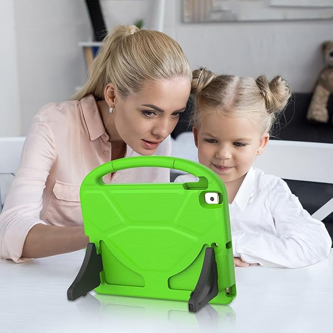 Kids Case for iPad 10.2 & 10.5, iPad 9th/8th/7th Generation 10.2" 2021 2020 2019 Case with Screen Protector, iPad Air 3rd Gen/Pro 10.5 inch Protective Cover with Handle Stand, Green