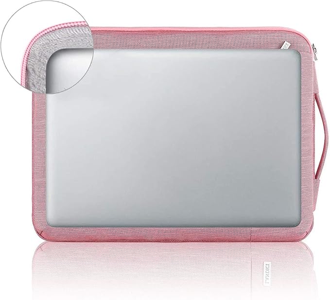 LANDICI 360°Protective Laptop Sleeve 15.6 Inch for MacBook Pro 16 M2/M1, MacBook Air 15,Computer Cover Bag,15-16" HP Dell Asus Lenovo Laptop, Pink