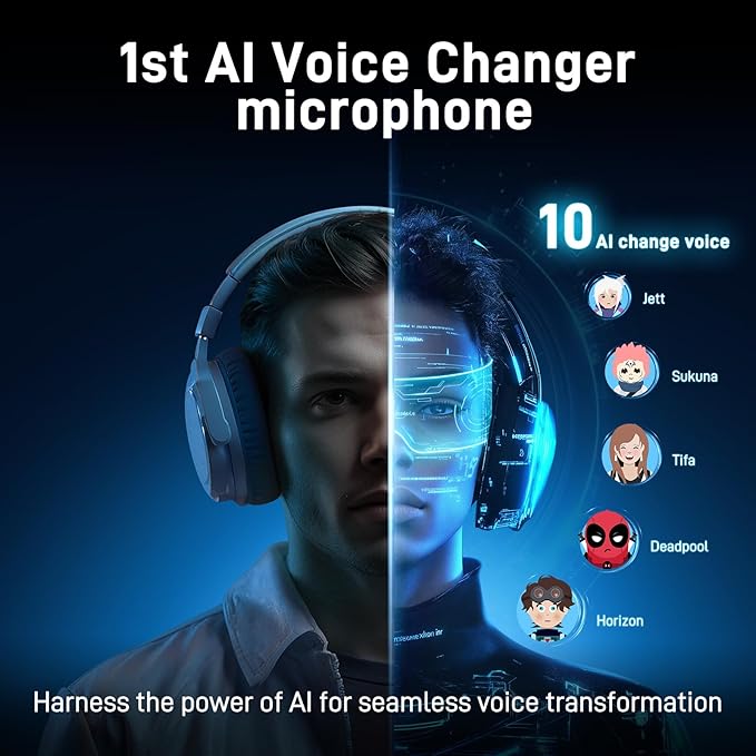 MAONO Wireless/USB Microphone for PC, Condenser Gaming Mic with Software AI Voice Change,3-Level Noise Cancellation,Custom RGB, for Streaming Recording Podcast PS5 PS4 Twitch YouTube, DM40 Pro