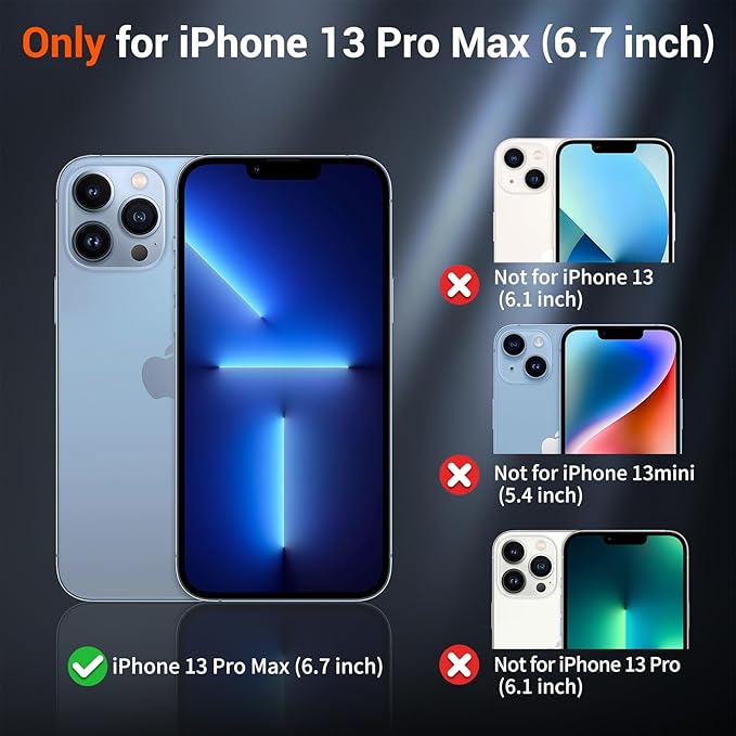 SUPFINE Magnetic for iPhone 13 Pro Max Case (Compatible with MagSafe) (Military Grade Drop Protection) Translucent Matte Shockproof Phone Case,Navy Blue