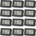 Vaikby 12-Pack Mini Digital Thermometer Hygrometer, Indoor Humidity Monitor, Temperature Humidity Gauge Meter with Fahrenheit (℉) for Bedroom, Greenhouse, Garden, Cellar, Closet, Fridge