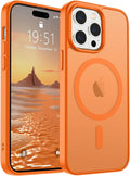 SUPFINE Magnetic for iPhone 14 Pro Max Case (Compatible with MagSafe) (Military Grade Drop Protection) Translucent Matte Shockproof Phone Cover,Starry Orange