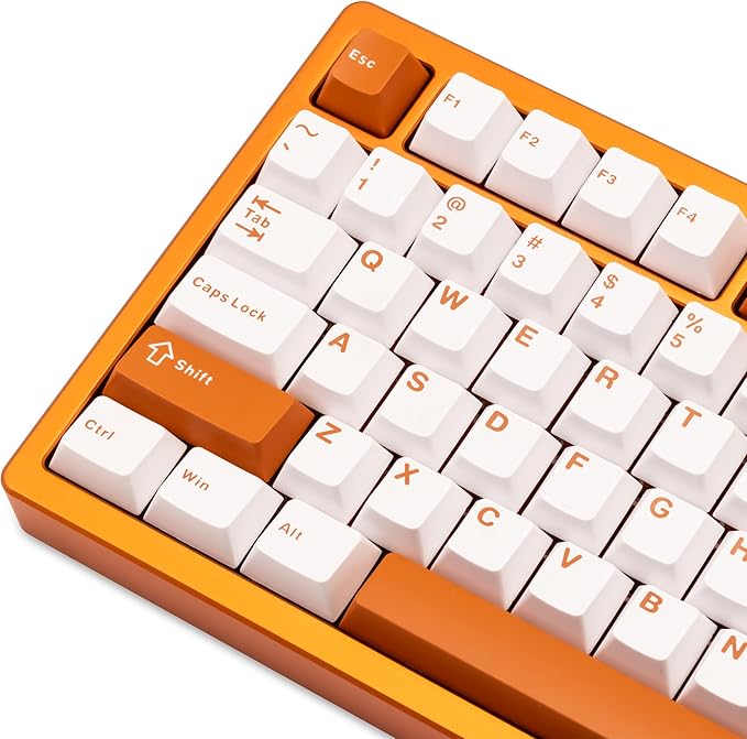 KEEBMONKEY WOBKEY Rainy 75 Aluminum HMX/JWK Switches Mechanical Keyboard with Superior Acoustics, Wired, BT, 2.4G Wireless Connectivity (Pro Orange(Mirrored Glass Weight))