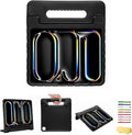 for iPad Air 13-inch Case M3/M2 (2025/2024) for Kids with Pencil Holder/Kickstand, Anti-Slip Handle Stand Lightweight Soft EVA Foam Shockproof Rugged Bumper Tablet Protective Cover, Black