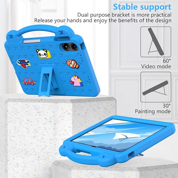 AKABEILA Compatible with Apple iPad Pro 12.9(2018/2020/2021/2022)/Air 13(2026) M4(2025) M3(2024)/Pro 13(2025) M5(2024) Tablet Case, Cases with Shoulder Strap & Stand Handle & Pen Tray Sky Blue