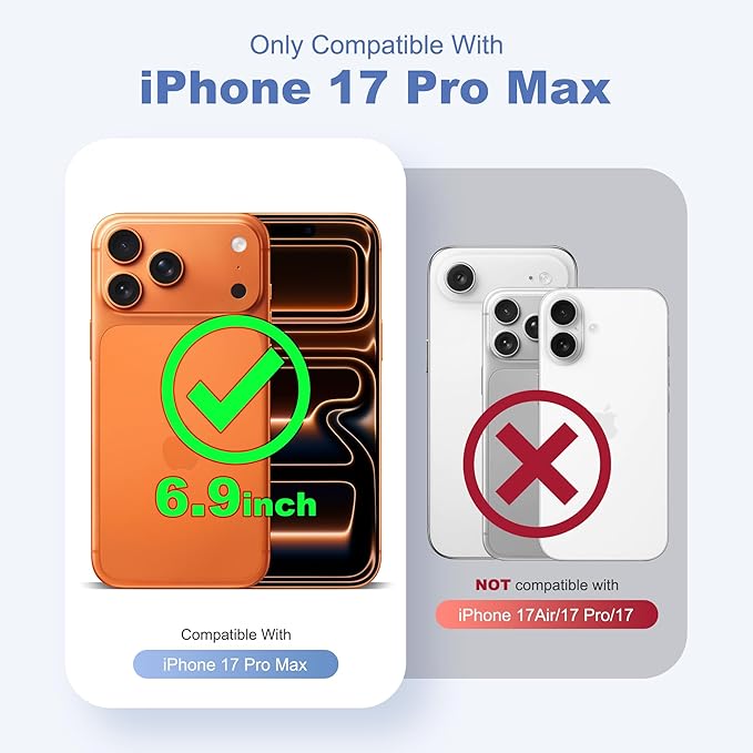 Compatible with iPhone 17 Pro Max Case with Magnetic Ring Stand [Compatible with Mag-Safe] [Full Camera Lens Protector] Plating Clear Phone Case for iPhone 17 Pro Max 6.9", Blue