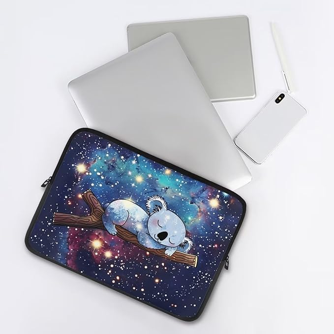 Galaxy Koala Laptop Sleeve Case for Women Kids 17 inch Laptop Protector with Multiple Uses Lightweight Computer Sleeve Tablet Bag Laptop Carrying Case Gifts for Girls