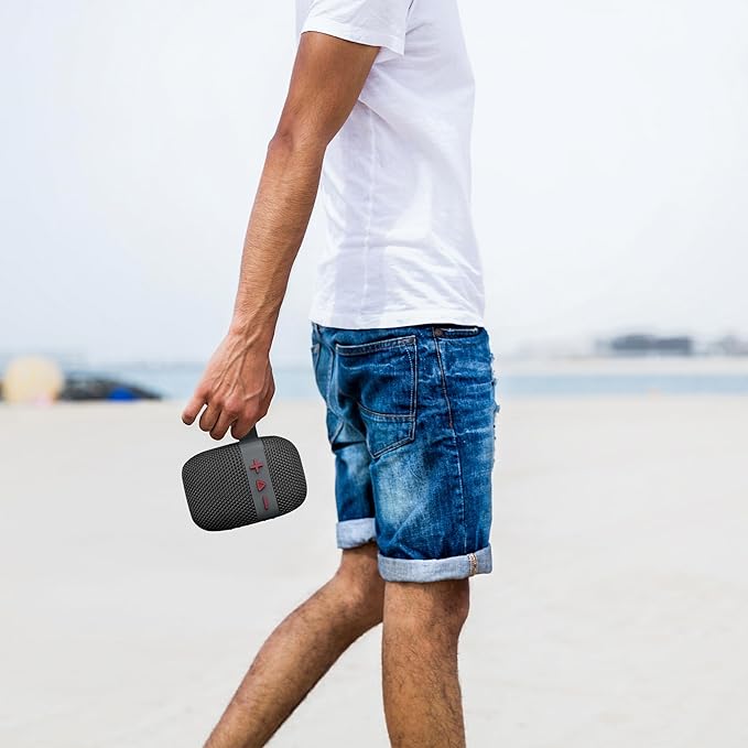 Fisher Portable Bluetooth Speakers, Clip-On Speakers Bluetooth Wireless, IPX5 Waterproof Speaker,10W Peak Power Bluetooth Speaker Stereo HD Sound, BT 5.3, FM Radio, for Pool, Beach, Use Anywhere