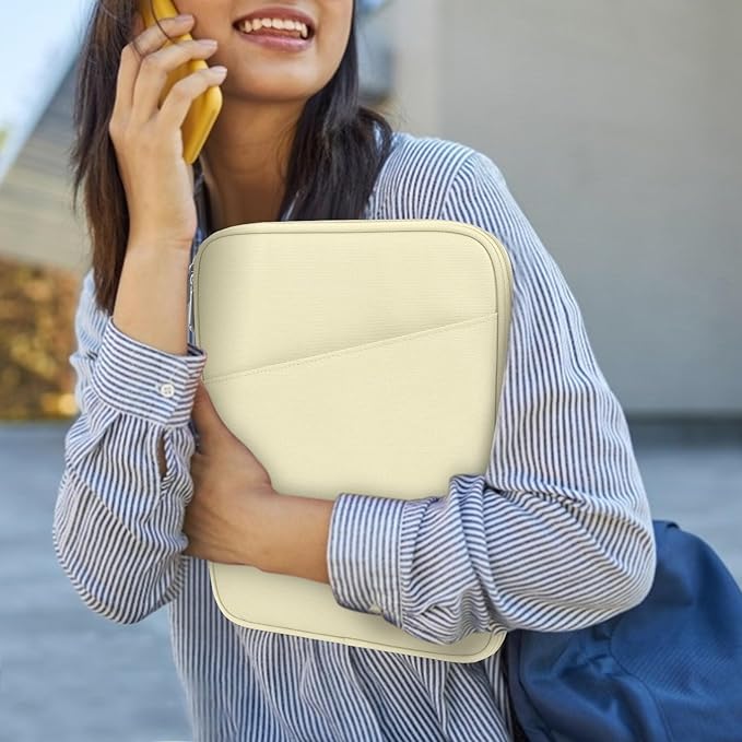 Dadanism 9-11" Tablet Sleeve Bag Carrying Case for iPad (A16) 11th Gen 11", iPad 10th Gen 10.9" Air 5/4, iPad Air M4/Pro 11", iPad 9/8/7th, Galaxy Tab A11+ Plus 11", Remarkable 2 10.3", Beige