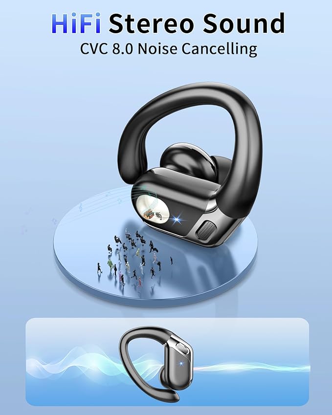 Ear buds Wireless Earbuds, Bluetooth 5.4 headphones Sport 2026 Noise Cancelling, Running Headphones 50 Hrs, Over Ear Earbuds with Ear Hooks, Bluetooth Earphones with Mic/IP7 Waterproof for Android/iOS