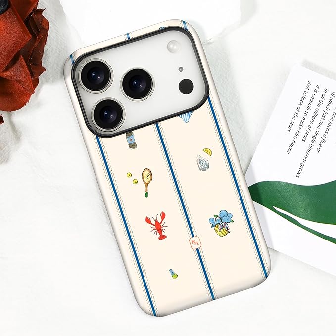 Magnetic for iPhone 17 Pro Max Case Cute Frog Stripes Phone Case, Summer Shockproof Slim TPU and Hard PC Protective Phone Cover Compatible with MagSafe Designed for Women Girls