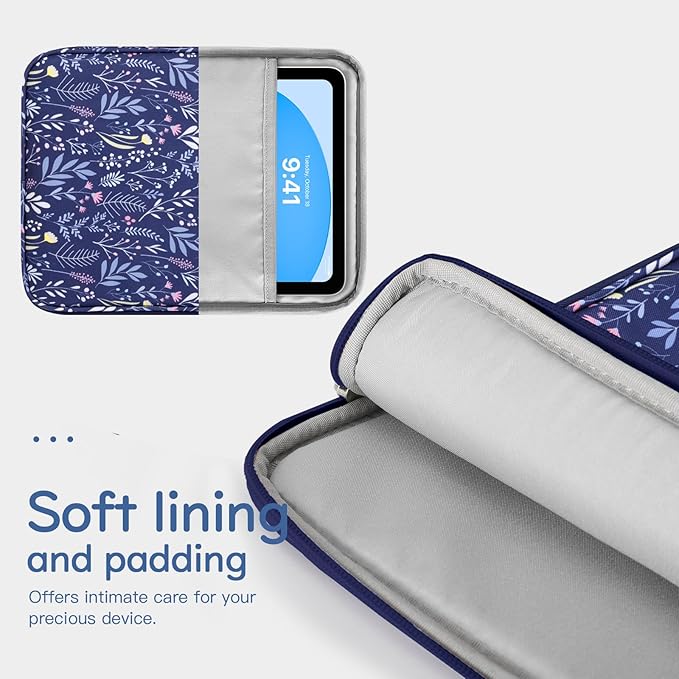 Dadanism 9-11 Inch Tablet Sleeve Bag Carrying Case for iPad (A16) 11th Gen 11", iPad 10th Gen 10.9" Air 5/4, iPad Air M4/Pro M5 11", iPad 9/8/7th Gen 10.2", Galaxy Tab A11+ Plus 11", Branche Dark Blue