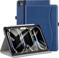 ZtotopCases for iPad Pro 12.9 6th/5th/4th/3rd Generation Case 2022/2021/2020/2018, Premium PU Leather Folio Cover, Auto Wake/Sleep, Multi Viewing Angles, Supports Pencil Pro and Touch ID, Blue