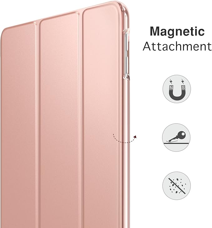 MoKo Case Fit New iPad Air (3rd Generation) 10.5" 2019/iPad Pro 10.5 2017 - Slim Lightweight Smart Shell Stand Cover with Translucent Frosted Back Protector - Rose Gold (Auto Wake/Sleep)