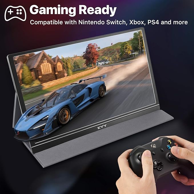 KYY Portable Monitor 15.6'' FHD 1080P Portable Laptop Monitor USB C HDMI Gaming Monitor