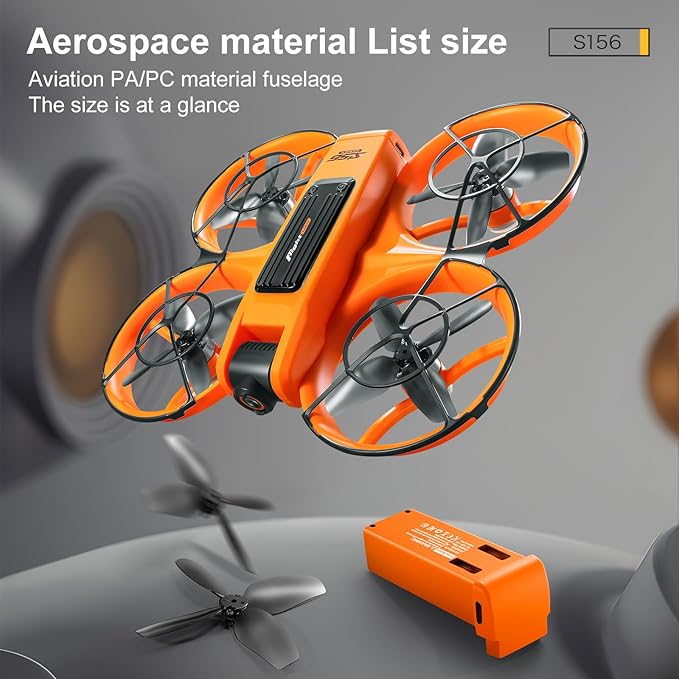 Drone With Large Screen Remote Control (4.92in) , Mini Airplane with Dual Cameras, 2 Batteries, 360° Flips, Full Propeller Guard Protection for Anti-Collision, Brushless Motor, Hovering, Quadcopter with Optical Flow Positioning, RC Helicopter for Adult...