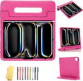 Kids Case for iPad Pro 13 inch M5/M4 (2025/2024) with Pencil Holder/Convertible Handle Stand Shockproof Slim Lightweight Cute Soft EVA Heavy Duty Rugged Kickstand Cover for Children, Rose