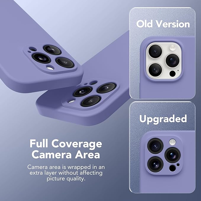 Magnetic for iPhone 14 Pro Case, Compatible with MagSafe, [Full Camera Protection][Screen Protector] Silicone Shockproof Protective Phone Case for iPhone 14 Pro 6.1", Lavender Gray