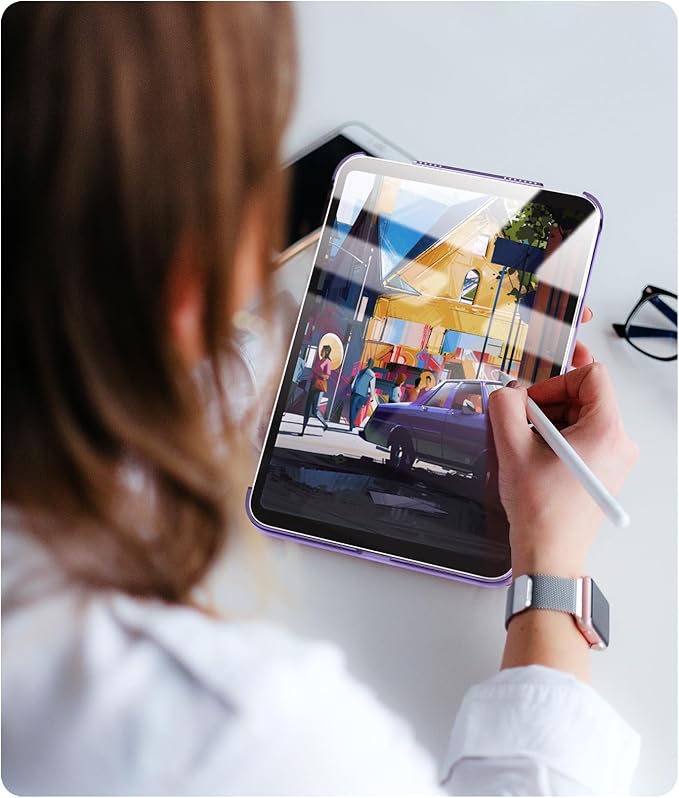 TiMOVO Case for iPad mini 7 A17 Pro 8.3-inch 2024, iPad mini 6th Generation Case, Slim Translucent Hard Back Folio Cover Support Touch ID & Apple Pencil Charging, Auto Wake/Sleep, Lilac