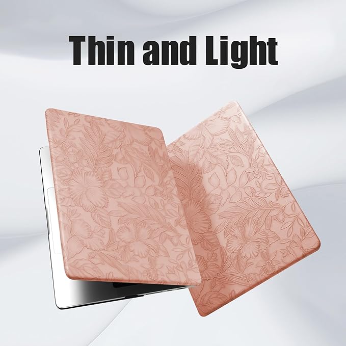 DTangLsm for MacBook Pro 14 inch Case 2026 M5, 2025 2024-2021 M4 M3 M2 M1 A3426 A3427 A3434 A3112 A3185 A3401 A2918 A2992 A2779 A2442 Pro Max, Textured Retro Leather Hard Case & Keyboard Cover, Pink