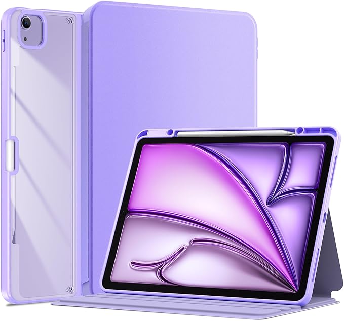 ProCase for iPad Air 13 Inch Case (2026/2025/2024) M4/M3/M2 & iPad Pro 12.9 inch 6th/5th/4th/3rd 2022/2021/2020/2018; Protective Folio Shockproof Case with Pencil Holder -Purple