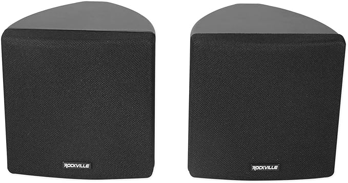 Rockville Pair Cube Black 30W RMS 3.5" Home Theater Wall Speakers, 8 Ohm, 360-Degree Swivel Brackets, True 2-Way Audio, Compact Design, for Home Theater and Surround Sound
