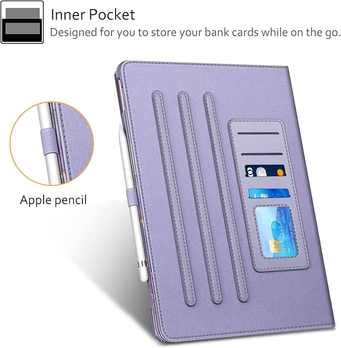 Fintie Multi-Angle Case, 2017/2015 iPad Pro 12.9 inch (Old Model) 1st & 2nd Gen Case - [Corner Protection] Folio Stand Cover with Pencil Holder & Pocket, Auto Wake/Sleep, Lilac Marble