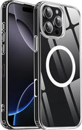 Strong Magnetic for iPhone 16 Pro Max case [10Ft Military-Grade Protection] Compatible with MagSafe Shockproof Slim Thin Cover case for iPhone 16 Pro Max 6.9 inch, Translucent